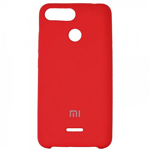 Силиконовый чехол с матовой текстурой для Redmi 6 (Красный) — фото